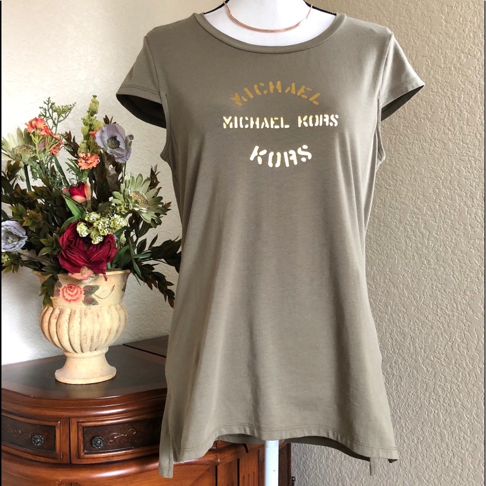 Michael Kors Cap Sleeve HiLo Tee